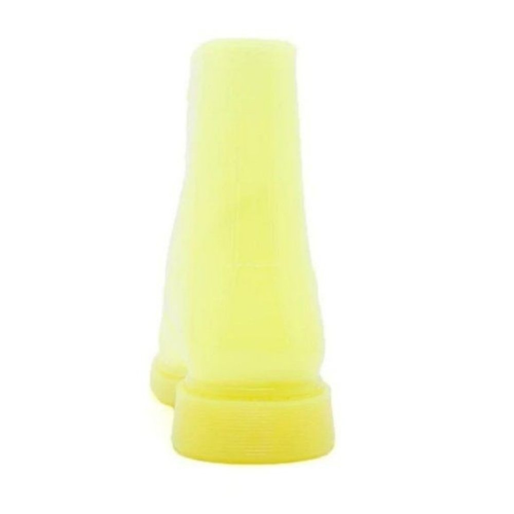 Neon Yellow Lace Up Combat Style Rain Boots - Picture 4 of 7